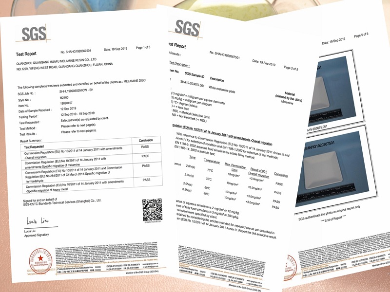 Certificat SGS 2019 : Poudre de mélamine en Chine