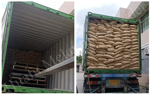 Expédition de 20 tonnes de matière première pour vaisselle en mélamine depuis l'usine Huafu Chemicals